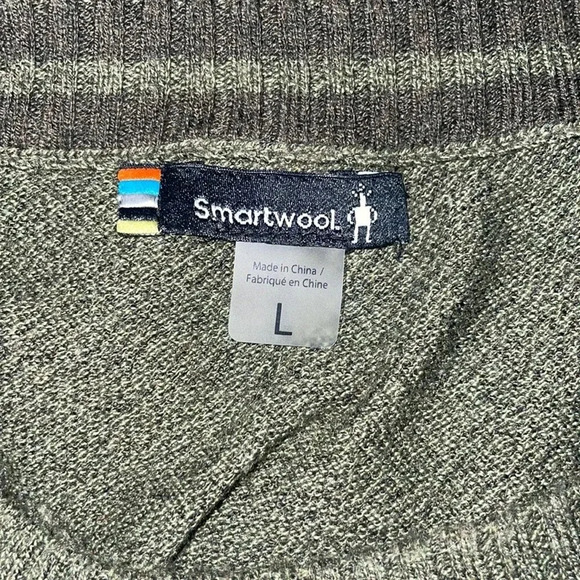 Smartwool Men’s Sparwood Crew Wool Blend Sweater Size Large in Green - Picture 4 of 7